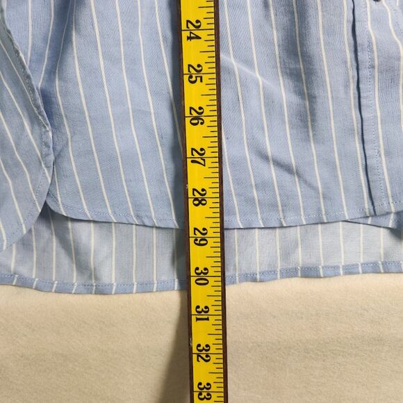 Vince Blue Striped Button-Down Shirt | Size L - Picture 7 of 10